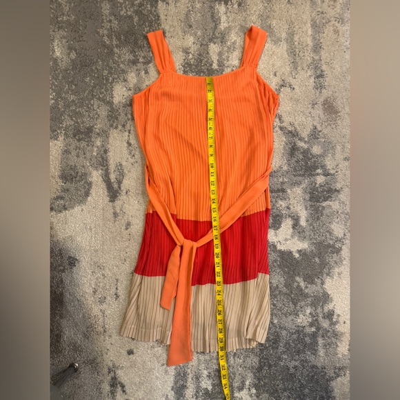 Women’s Orange Dana Bachman Colorblock Pleated Dress - Picture 6 of 6